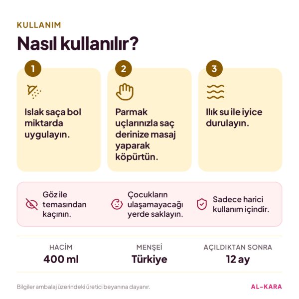 Morfose Metamorfose Bond Care Onarıcı Bakım Şampuanı 400 ml – kullanım ve uyarılar bilgi görseli