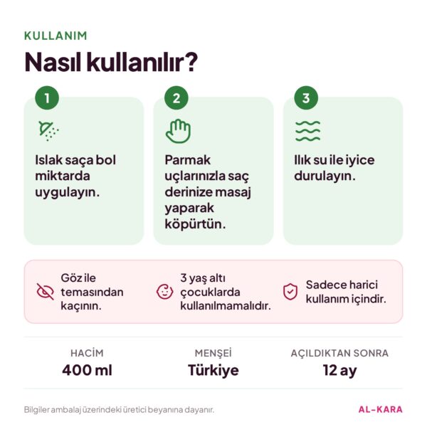 Morfose Metamorfose Pure Detox Arındırıcı Bakım Şampuanı 400 ml – kullanım ve uyarılar bilgi görseli