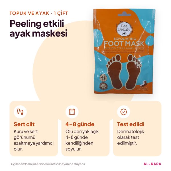 Bee Beauty Peeling Etkili Ayak Maskesi 30 ml – faydalar bilgi görseli
