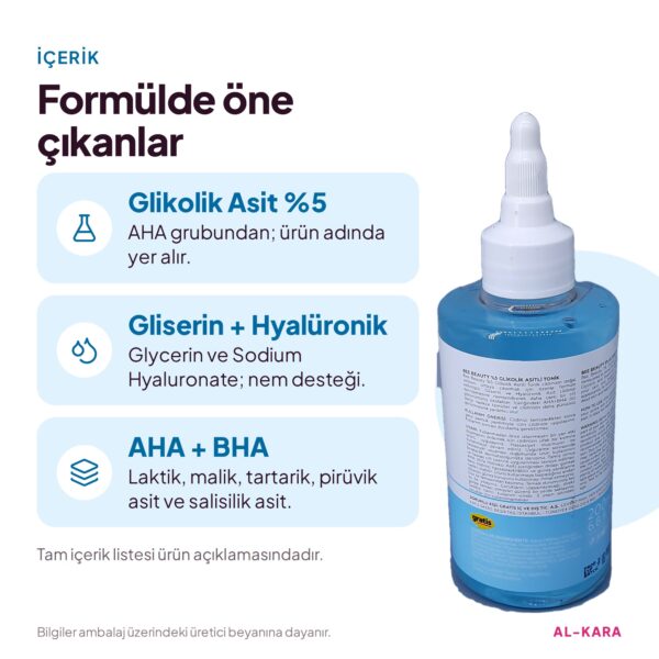 Bee Beauty %5 Glikolik Asitli Tonik 200 ml – içerik ve formül
