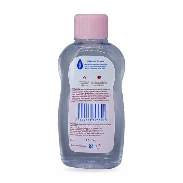 Johnson's Baby Bebek Yağı 200 ml – arka etiket, kullanım, içerik ve uyarılar