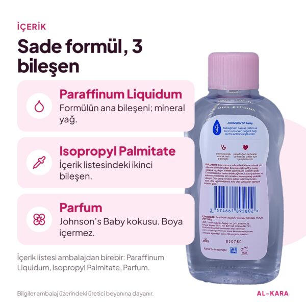 Johnson's Baby Bebek Yağı 200 ml – içerik ve formül