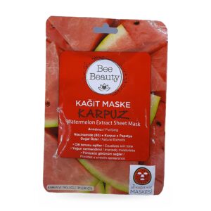 Bee Beauty Karpuz Özlü Arındırıcı Kağıt Yüz Maskesi 1 Adet — ön görünüm