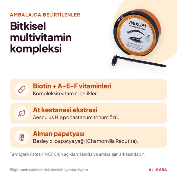 Mixup! Kaş Şekillendirici Sabitleyici Wax 50 ml – öne çıkan içerikler bilgi görseli