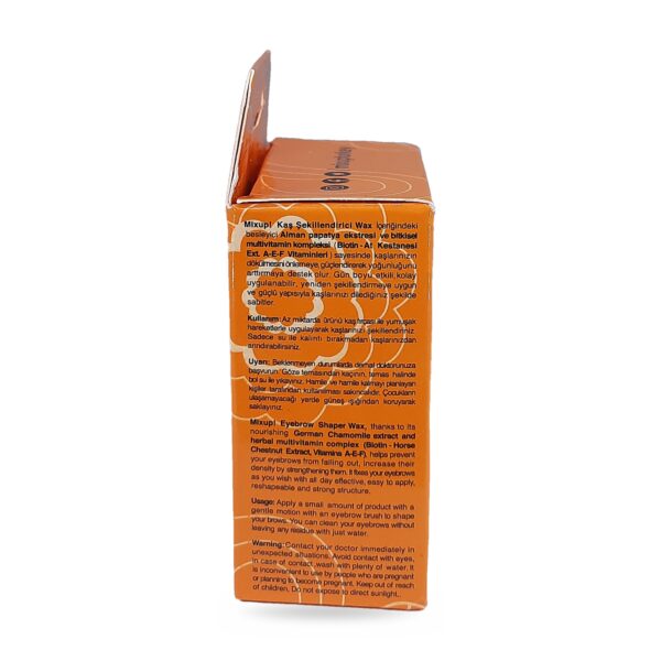 Mixup! Kaş Şekillendirici Sabitleyici Wax 50 ml — kutu arka yüz ve etiket