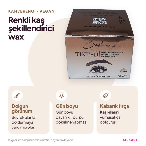Soho N.Y.C. Kaş Sabitleyici Şekillendirici Hacimlendirici Renkli Wax 50 ml Kahverengi – faydalar bilgi görseli