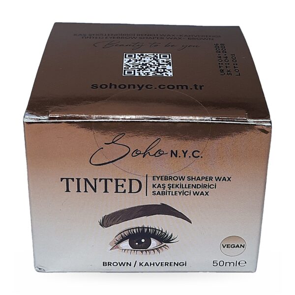 Soho N.Y.C. Kaş Sabitleyici Şekillendirici Hacimlendirici Renkli Wax 50 ml Kahverengi — kutu ön yüz