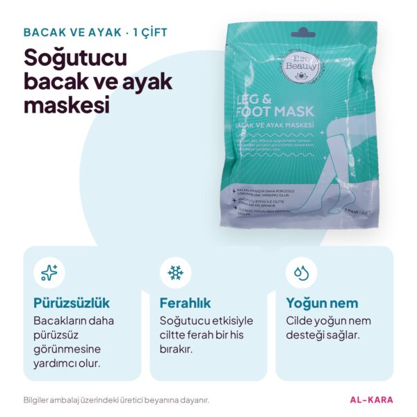 Bee Beauty Nemlendirici ve Soğutucu Bacak ve Ayak Maskesi 1 Çift – faydalar bilgi görseli