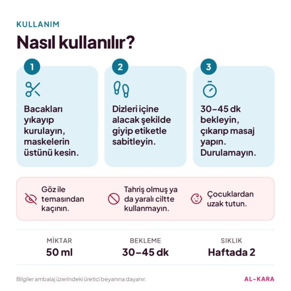 Bee Beauty Nemlendirici ve Soğutucu Bacak ve Ayak Maskesi 1 Çift – kullanım ve uyarılar bilgi görseli