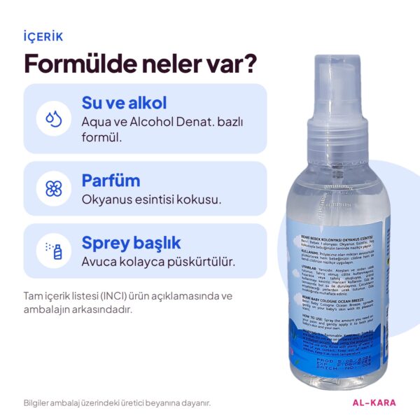 Benri Bebek Kolonyası Okyanus Esintisi 150 ml – içerik ve formül