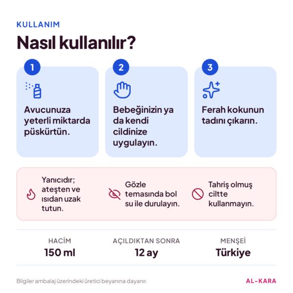 Benri Bebek Kolonyası Okyanus Esintisi 150 ml – kullanım talimatı ve uyarılar