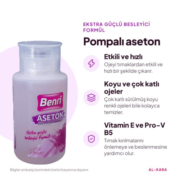 Benri Ekstra Güçlü Pompalı Aseton 200 ml – faydaları ve özellikleri