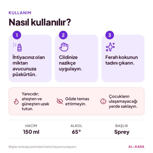 Dalin Bahar Tazeliği Kolonya 150 ml – Manolya, Ylang-Ylang ve Amber Kokulu – kullanım talimatı ve uyarılar