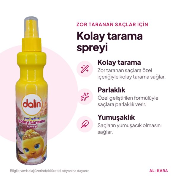 Dalin Peri Işıltısı Kolay Tarama Spreyi 200 ml – faydalar bilgi görseli