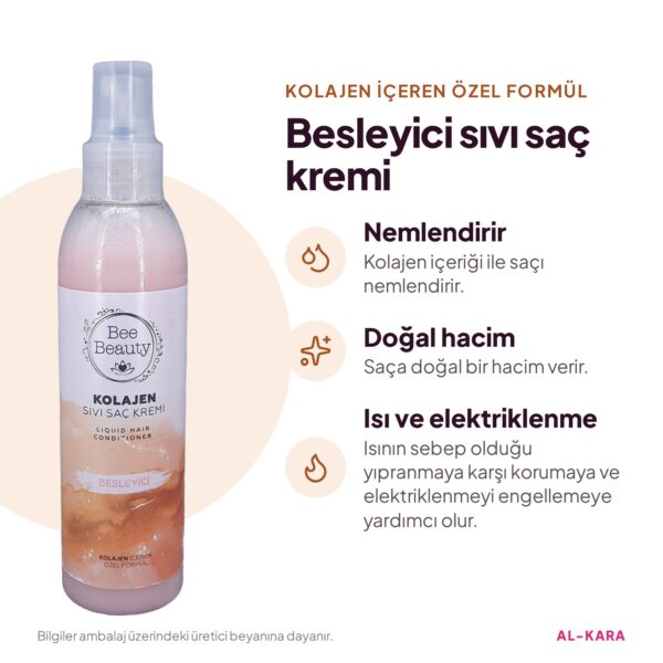 Bee Beauty Kolajen Sıvı Saç Kremi 200 ml – faydalar bilgi görseli