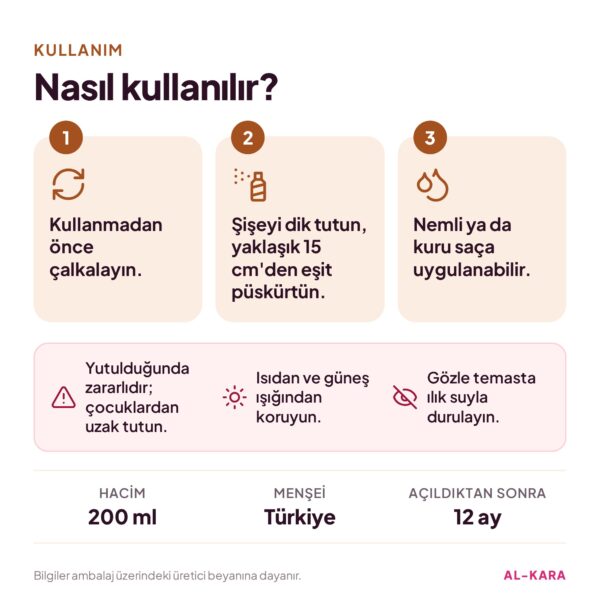 Bee Beauty Kolajen Sıvı Saç Kremi 200 ml – kullanım ve uyarılar bilgi görseli