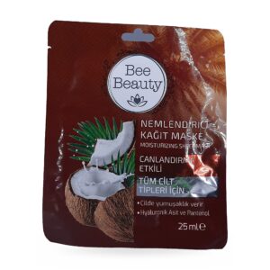 Bee Beauty Nemlendirici Kağıt Yüz Maskesi Hindistan Cevizi Özlü 1 Adet — ön görünüm